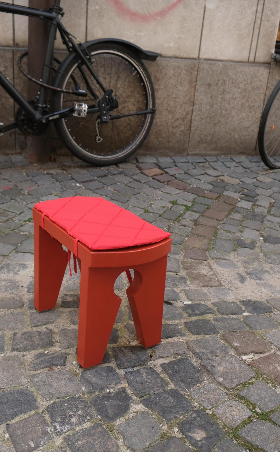 Single Studio Bunk Bench Seat for Children in Pantone Red Shade