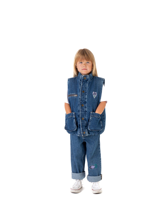 Blue Denim Sleveless Vest